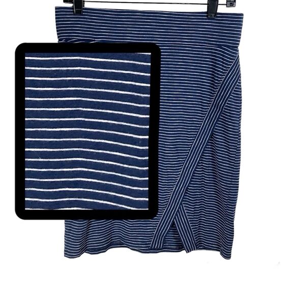 Toad & Co Moxie Skirt Womens Small Navy/White Striped Cotton Stretch Nautical - Picture 4 of 10